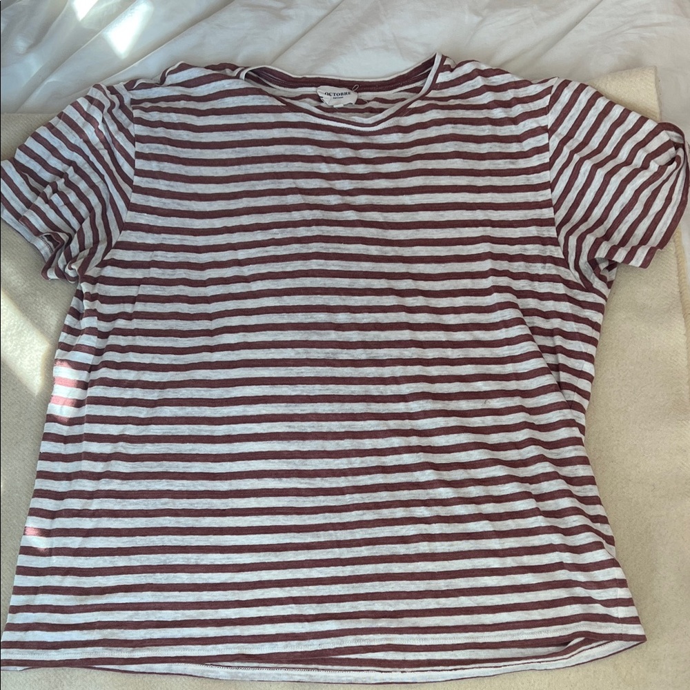 100% Linen French Stripe Tee